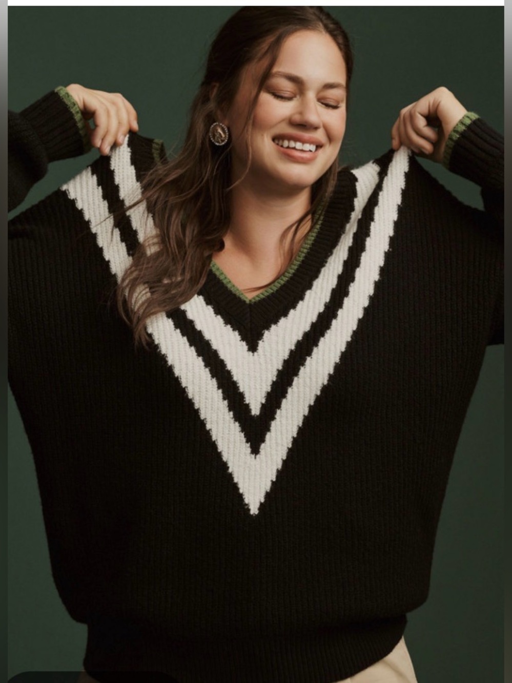 Anthropologie Slouchy Plunging V Neck Sweater